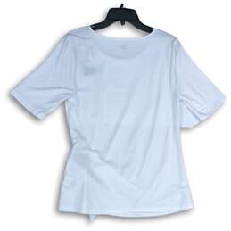 Lands' End Womens White Round Neck Short Sleeve Pullover T-Shirt Size 6-8 alternative image