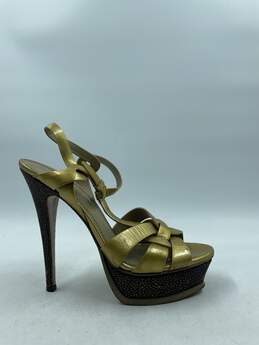 Authentic YSL Tribute 105 Gold Sandals W 9