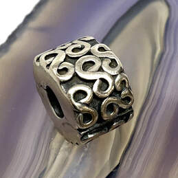 Designer Pandora S925 ALE Sterling Silver Swirl Clip Beaded Charm
