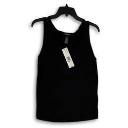 NWT Womens Black Sleeveless Scoop Neck Pullover Tank Top Size Small