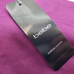 Bebe Off Shoulder Button Detail Midi Purple Dress Women's Small NWT alternative image
