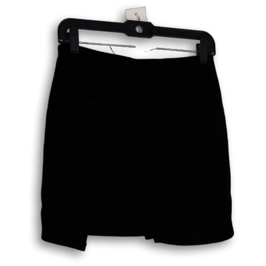 Womens Black Stretch Flat Front Pull-On Short Straight & Pencil Skirt Sz XS image number 1