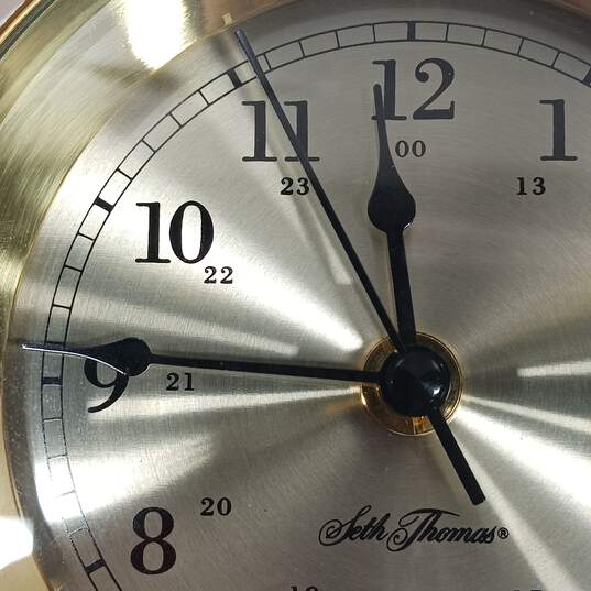 Seth Thomas Model No. 1044 Schooner Brass Swivel Desk Clock image number 5