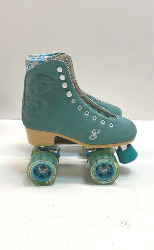 Candi GRl Carlin Suede Teal 4 Wheel Roller Skates Women's Size 6 B image number 1