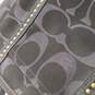 Women's Coach Signature Metallic and Brown Studded Shoulder Tote Purse image number 6