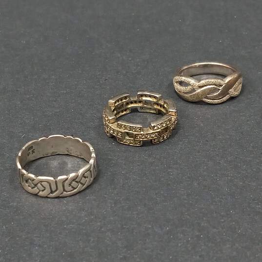 Set of Three Sterling Silver Rings image number 1