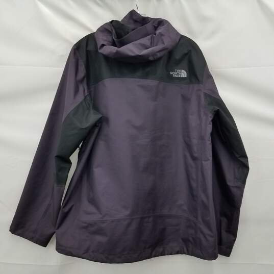The North Face Hyvent Black Purple Waterproof Hooded Full Zip Jacket Size M image number 2