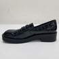 Zara Textured Penny Loafers Leather Black US 8.5 EU 41 image number 2