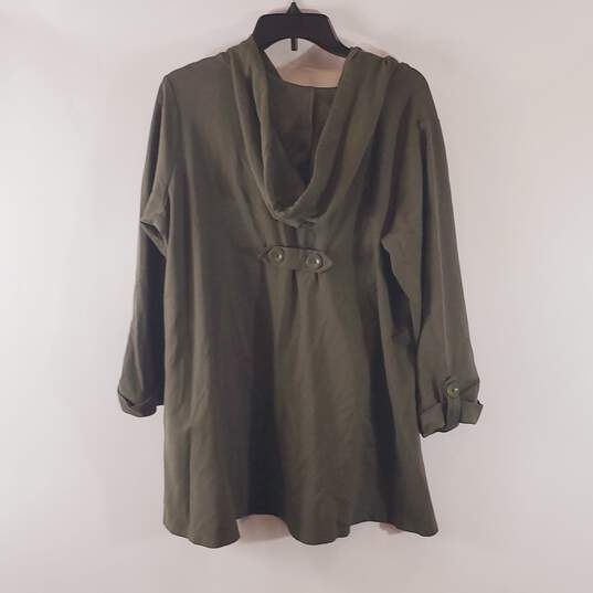 Christian Siriano Women Green Button Up Jacket 1X image number 2
