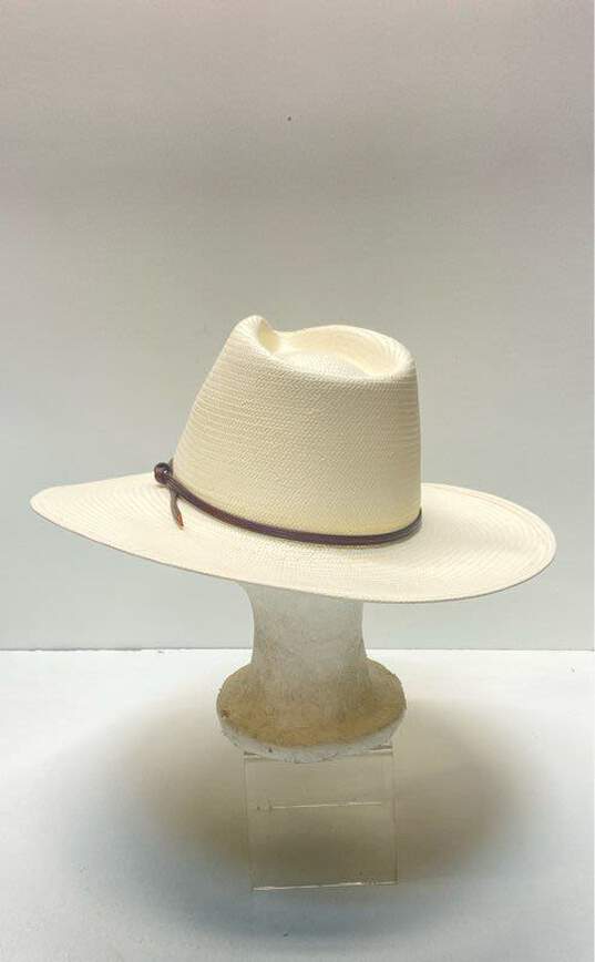 Stetson Ivory Straw Western Hat Size 57 7 7/8 image number 4