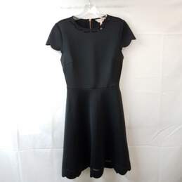 Ted Baker Black Short Sleeve A Line Midi Dress