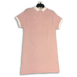 NWT Lacoste Womens White Red Striped Short Sleeve Collared T-Shirt Dress Size 40 alternative image