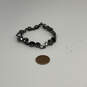Designer Givenchy Silver-Tone Clear Black Crystal Cut Stones Chain Bracelet image number 3