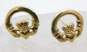 10K Gold Claddagh Circle Post Earrings 1.8g image number 4