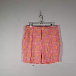 NWT Womens Patchwork Flat Front Slash Pockets Golf Chino Shorts Size 14