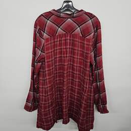 Red Plaid Long Sleeve Buttoned Shirt alternative image