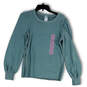 NWT Womens Blue Round Neck Long Sleeve Pullover Sweatshirt Size Small image number 1