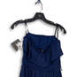 NWT Womens Blue Ruffle Hi-Low A-Line Dress Size Medium image number 4