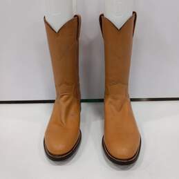 Justin Women's Original Roper Tan Leather Western Boots Size 6.5B