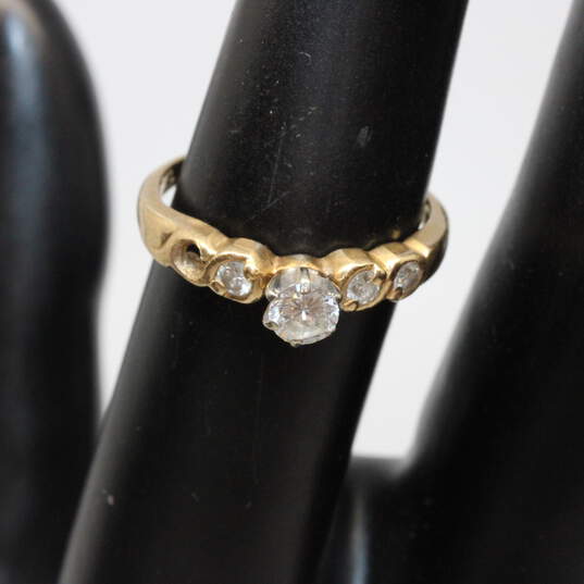 14K Yellow & White Gold Diamond Accent Ring Size 6.75 - 2.1g FOR SETTING image number 1