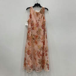 NWT Womens Pink Floral Sleeveless Round Neck Two Piece A-Line Dress Sz 22WP alternative image