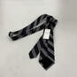 NWT Valentino Men's Black Blue Striped Silk Four In Hand Pointed Necktie image number 2