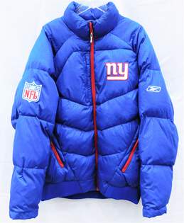 NFL Blue Red NY Giants Puffer Jacket Womens SZ M