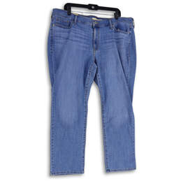 NWT Womens Blue Denim Medium Wash 5-Pocket Design Straight Leg Jeans Sz 20W