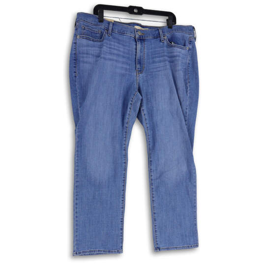 NWT Womens Blue Denim Medium Wash 5-Pocket Design Straight Leg Jeans Sz 20W image number 1