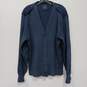 Mens Blue Long Sleeve Elbow Patche Button Front Cardigan Sweater Size 44L image number 1