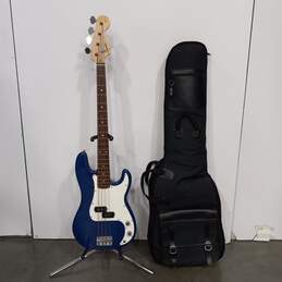Fender Squier P Blue Electric Bass Guitar In Bag