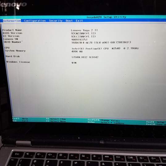 Lenovo Yoga 2 11in 2-in1 Laptop Intel Pentium N3540 CPU 4GB RAM 500GB HDD image number 10