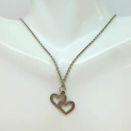 James Avery 925 Double Open Hearts Pendant Cable Chain Necklace 5.7g alternative image