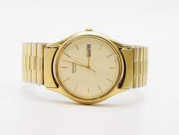 Men's Seiko Quartz 5Y23-8039 Gold Tone Analog Calendar Watch