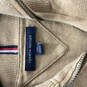 Mens Brown Long Sleeve Quarter Zip Regular Fit Pullover Sweater Size Large image number 3