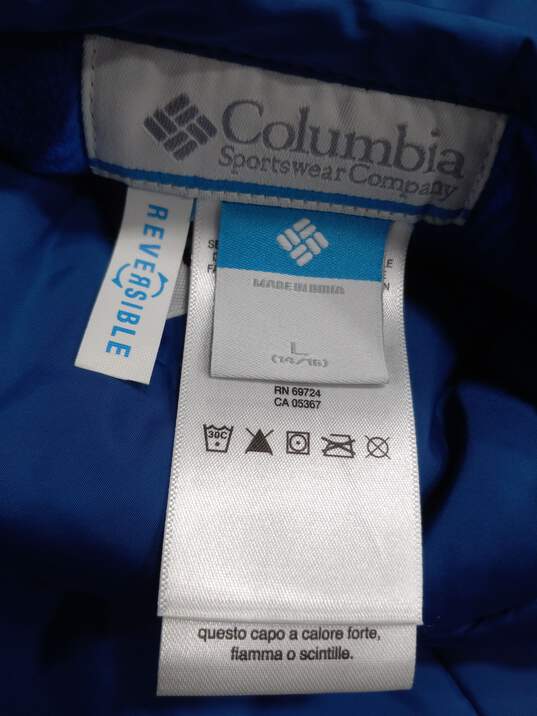 Columbia Women's Blue/Blue Plaid Reversible Vest L (14/16) image number 3
