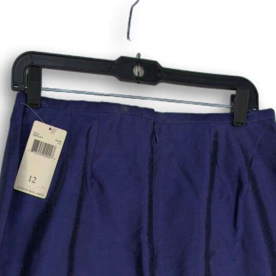 NWT Dana Buchman Womens Blue Flat Front Back Zip Straight & Pencil Skirt Size 12 image number 4