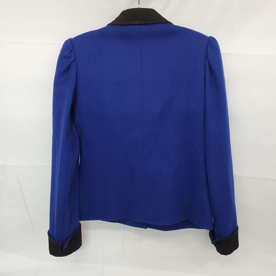 Vintage Saint Laurent Rive Gauche Women's Blue Jacket Size 36 image number 2