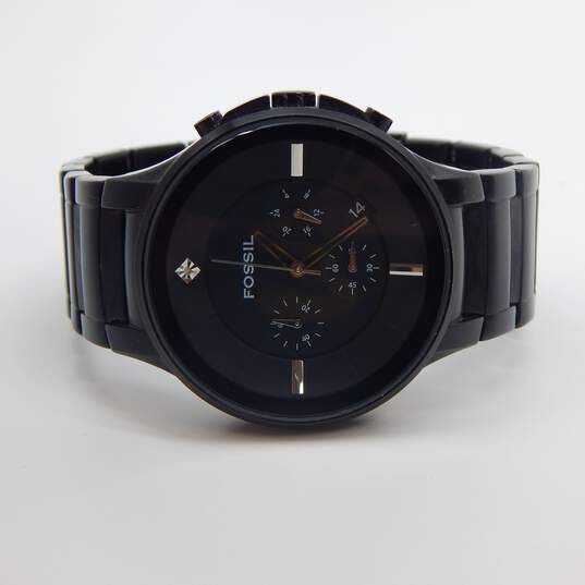 Fossil FS-4344 Chronograph Black Dial Stainless Steel Watch 174.4g image number 2