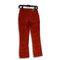 Womens Red Corduroy Button Fly 5-Pocket Design Bootcut Leg Jeans Size 25 image number 2