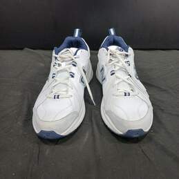 Men's New Balance White/Navy Sneakers Size 9.5