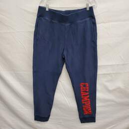 Champion Reverse Weave WM's Blue Cotton Fleece Sweat Pants Size L