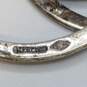 Sterling Silver Diamond Texture 3 Interlocking Rings Brooch 20.7g image number 5
