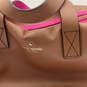 Womens Brown Pink Leather Detachable Strap Fashionable Crossbody Bag image number 4