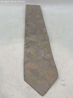 Authentic Gucci Mens Beige And Gray Printed Designer Tie Made In Italy