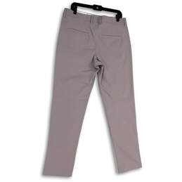 Mens Gray Flat Front Slash Pocket Straight Leg Classic Chino Pants Size 34 alternative image