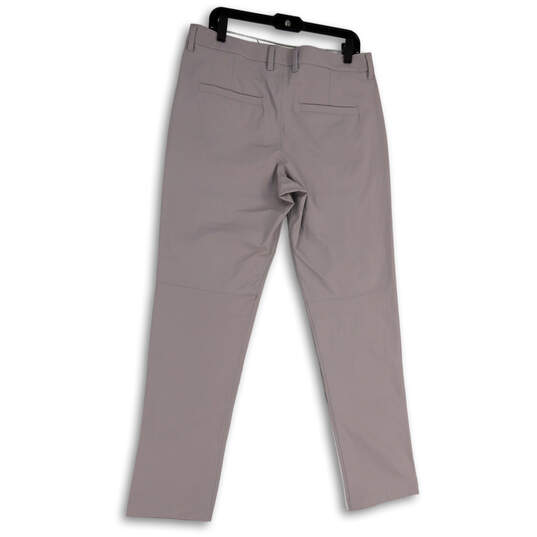 Mens Gray Flat Front Slash Pocket Straight Leg Classic Chino Pants Size 34 image number 2