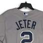Genuine Merchandise Majestic Mens Gray NY Yankees Derek Jeter #2 Jersey Size XL image number 4