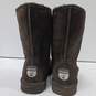 Womens Brown Suede Round Toe Mid Calf Pull On Flat Winter Boots Size 9 image number 4
