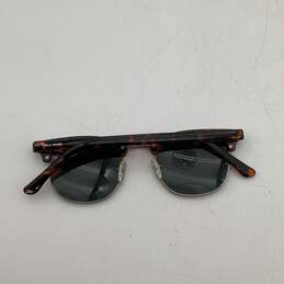 Womens Brown And Silver Tortoise Plastic Frame Polarized Half-Rim Sunglasses